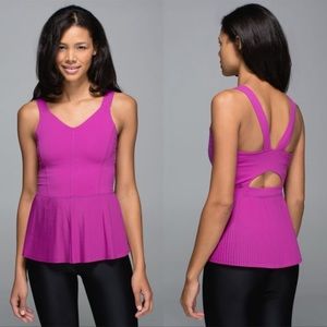 Lululemon City Ultra Violet Pleated Peplum Tank 💖💖💖